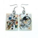 Kandinskij Abstract Laminated Earrings For Art..