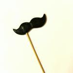 Single Black Mustache On A Stick - Ironic Gift..