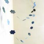 Blue Garland With Paper Flowers