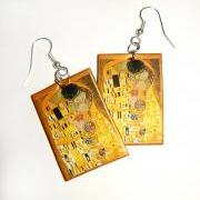 Klimt's The Kiss Earrings for art lovers  