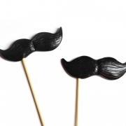 Black Mustache on a Stick set of 2 - ironic gift idea