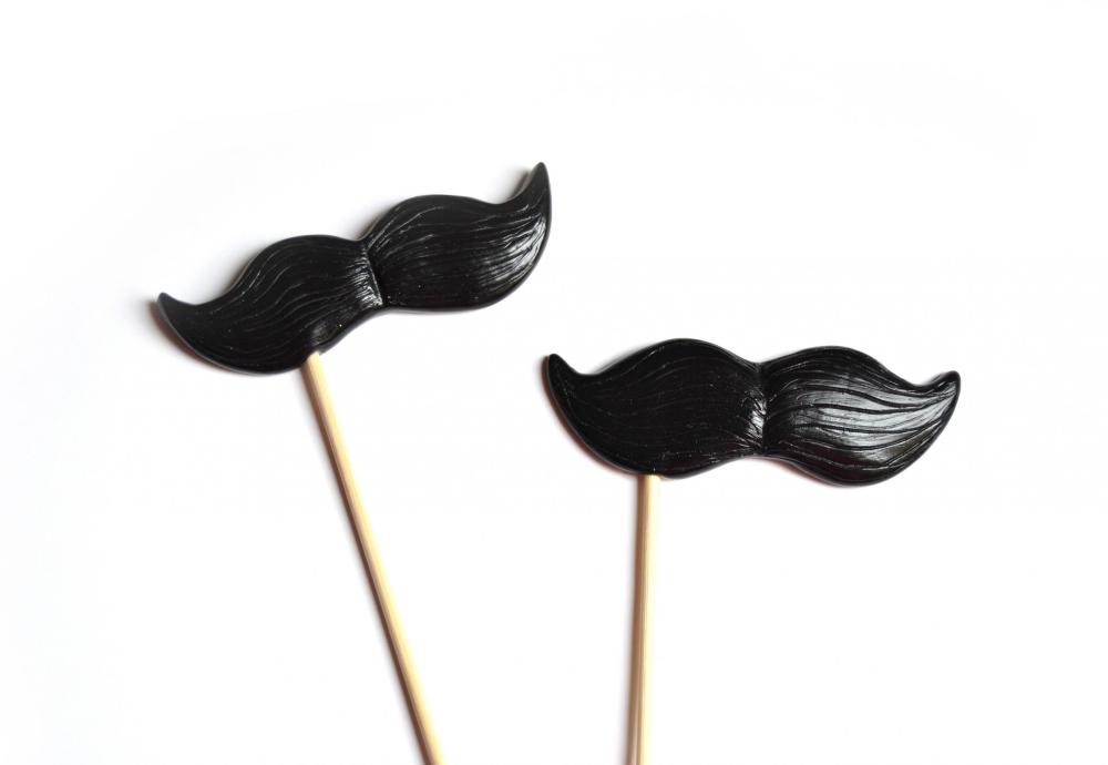 Black Mustache On A Stick Set Of 2 - Ironic Gift Idea
